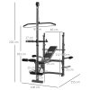 SPORTNOW Adjustable Weight Bench with Bench Press Rack, Leg Extension, Preacher Curl Bench and Lat Pull Down Machine for Home Gym, Incline or Flat Workout Bench for Strength Training Weight Lifting