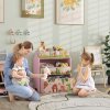 AIYAPLAY Kids Storage Unit, 3-Tier Toy Organiser Shelf with 6 Removable Storage Boxes, for Playroom, Bedroom, Children's Room, Nursery, Pink