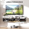 HOMCOM 120 cm Floating TV Stand Cabinet, Wall Mounted TV Cabinet with Open Compartments and Flip Door, Modern Entertainment Media Console for Living Room, Charcoal Grey