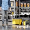 HOMCOM 3-in-1 Rolling Tool Box, Stackable, Modular Powder Coated Steel Toolbox with Tray, Handles, Latches, Wheels, Heavy Duty Tool Storage System for Workshop, Garage, 520mm x 320mm x 720mm, Yellow