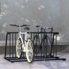 DURHAND Bike Stand, Double-sided Bike Rack Floor Stand for 6 Bicycles, Kids/Mountain/Road Bikes Garage Indoor Outdoor Use