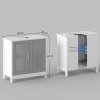 kleankin Modern Under Sink Cabinet with 2 Doors, Bathroom Vanity Unit, Pedestal Under Sink Design, Storage Cupboard with Adjustable Shelves