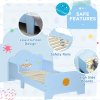 ZONEKIZ Kids Toddler Bed, Safety Rails, Kids Bedroom Furniture for Boys, Girls, Ages 3-6 Years, 143 x 74 x 59cm - Blue