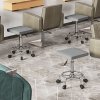 HOMCOM Square Rolling Stool, Height Adjustable PU Leather Salon Chair with Padded Seat and Foot Rest, Swivel Beauty Stool on Wheels for Spa Drafting Salon Tattoo Work Massage, Grey
