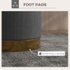 HOMCOM Modern Round Footstool, Corduroy Fabric Upholstered Foot Stool with Padded Seat for Living Room, Entryway