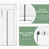 Outsunny Tomato Greenhouse Walk-in Garden Greenhouse with Pent Roof, Roll-up Door, Mesh Window for Plants Flowers Herbs Grow, 200 x 76 x 168 cm, White