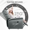 HOMCOM Power Lift Recliner Chair for Elderly, Velvet Fabric Electric Riser and Recliner Armchair for Living Room with Remote Control, USB Port and 2 Side Pockets, Dark Grey
