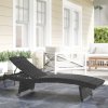 Outsunny Outdoor PE Rattan Sun Lounger, Folding Wicker Garden Lounger Recliner with 4-Level Adjustable Backrest, Rolling Sunbed Lounge Chair with Wheels, Non-Slip Legs for Balcony, Beach, Black
