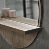 kleankin 45cm Wall Mounted Bathroom Mirror, Round Mirror with Shelf, Framed Makeup Mirror for Home Decoration