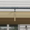 Outsunny 3 x 2m Metal Outdoor Pergola with Retractable Roof, Outdoor Gazebo Canopy Shelter with Drainage Holes for Garden, Patio, Lawn, Khaki
