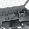 PawHut Wooden Large Hamster Cage Small Animal Exercise Play House 3 Tier with Sliding Tray, Seesaws, Water Bottle, Grey