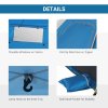 Outsunny 2 Man Pop-up Tent Beach Tent Sun Shelter w/ Windows Doors Hook Sandbags UV Protection Waterproof Outdoor Adventure Garden, Sky Blue
