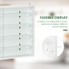 HOMCOM 5-Tier Wall Mounted Display Cabinet, Display Case with 4 Adjustable Shelves, Glass Doors for Home Office Ornaments 60x80cm