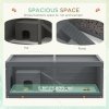 PawHut Wooden Hamster Cage, Small Animal Cage with Sliding Tray, Openable Top, Hut, Exercise Play House for Syrian Hamsters, Grey