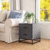 HOMCOM Bedside Tables Set of 2, Modern Bedside Table Nightstand with 2 Drawers, Bedside Cabinet Sofa Side Table with Storage, Steel Legs for Bedroom, Living Room, Grey