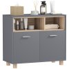 HOMCOM Bathroom Cabinet, Bathroom Storage Unit, Bathroom Storage Cabinet with Open Compartments and Double Doors