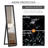 HOMCOM Full Length Mirror, Floor Standing or Wall-Mounted Long Mirror, Rectangular Full Body Mirror for Bedroom, Living Room, Black