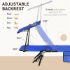 Outsunny 2 Piece Folding Sun Loungers with Canopy, Adjustable Recliner Garden Chairs with Side Pocket, Steel Frame and Breathable Mesh for Outdoor, Pool, Beach, Garden, Blue