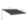 Outsunny 4 x 3(m) Full Cassette Electric Awning with Remote Controller, Aluminium Frame DIY Retractable Garden Awning, UPF50+ Sun Shade Canopy for Deck Door Window, Dark Grey