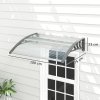 Outsunny Front Door Canopy Outdoor Awning Aluminium Rigid Plastic Polycarbonate Rain Shelter UV Water Rain Resistant 100 x 75cm Clear