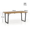 Outsunny Garden Table with Parasol Hole, 175 x 80 cm Rectangle Outdoor Dining Table for 6 with 5 cm Parasol Hole and Wood Slatted Top for Balcony, Terrace, Brown