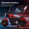 HOMCOM 6V Kids Electric Motorbike Ride-Ons Motorcycle with Training Wheels, Headlight, for Ages 18-36 Months - Red