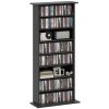 HOMCOM 360 CD/185 DVD Storage Unit, 185 Blu-ray Media Storage Shelf with 8 Compartments and 6 Adjustable Shelves, CD Tower for Living Room, Bedroom, Office