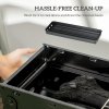 Outsunny Portable Charcoal Grill with Pull-Out Charcoal Basin, Folding Tabletop Barbecue, Compact Camping BBQ, Galvanised Metal, 73 x 20 x 35 cm, Black