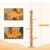 PawHut 242cm Floor to Ceiling Cat Tree for Indoor Cats with Leaves, Height Adjustable Cat Climbing Tower with Scratching Post, Anti-Slip Kit - Orange