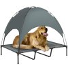 PawHut Raised Dog Bed Waterproof Elevated Pet Cot with Breathable Mesh UV Protection Canopy , for XL Dogs, 122 x 92 x 108cm