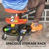 HOMCOM Rolling Mechanic Stool, 135kg Capacity Workshop Stool, 360?? Swivel Roller Padded Creeper Seat with Wheels, Tool Trays Storage for Garage, Shop, Auto Repair, Yellow