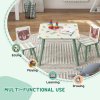 ZONEKIZ Kids Table and Chair Set, Toddler Table with 2 Chairs, Three Piece Toddler Activity Furniture Set for Bedroom, Nursery, Playroom, Green
