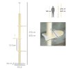 PawHut 260cm Floor to Ceiling Cat Tree, Height Adjustable Kitten Tower with Anti-slip Kit, Multi-Layer Activity Centre w/ Fish-shaped Perches Scratching Post Ball Toy - Yellow