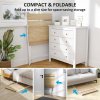 HOMCOM Folding Desk with Monitor Shelf, 70 cm Foldable Computer Desk for Small Spaces, Space Saving Writing Table Workstation for Home Office, Study, Easy Assembly