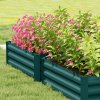 Outsunny Set of 2 Raised Garden Bed, Outdoor Planter Box with Galvanised Steel Frame for Growing Vegetables, Flowers and Herbs, 100 x 60 x 30cm, Green