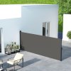 Outsunny Retractable Side Awning, Garden Privacy Screen Divider, Full Cassette Wind Breaker for Hot Tub, Balcony, Terrace, Pool, 400 x 160cm, Dark Grey