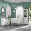 kleankin Bathroom Cabinet, Bathroom Storage Unit with Drawer, Double Door Cabinet, Adjustable Shelf for Living Room, Bedroom, White