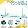 HOMCOM Height Adjustable Gymnastics Horizontal Bar For Kids Home Gym Training Children Junior Kip High Bar Fitness, Light Blue