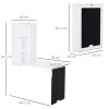 HOMCOM Folding Wall-Mounted Drop-Leaf Table, Convertible Wall Table With Chalkboard and Storage Shelf, Multifunctional Floating Desk for Home Office