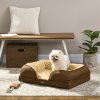 PawHut Dog Sofa Bed Pet Bed Dog Mattress with Removable Washable Cover, Anti-Slip Bottom, for Small Sized Dogs, 70L x 50W x 18Hcm - Brown