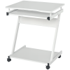 HOMCOM Movable Computer Desk with 4 Moving Wheels Sliding Keyboard Tray Home Office Workstation 