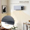 HOMCOM Electric Heater, 2000W Wall Mounted Ceramic Space Heater with Remote Control, 2 Modes, Timer, Oscillation, Overheat Protection for Home, Grey