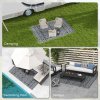 Outsunny Reversible Outdoor Rug with Carry Bag, Waterproof Plastic Straw Mat for Garden, Deck, RV, Picnic, Beach, Camping, 182 x 274cm, Black and Grey