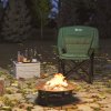 Outsunny Folding Camping Chair for Adults, Portable Padded Folding Chair with Cup Holders, Side Pockets and Carry bag for Picnic, Hiking, Fishing, Olive Green