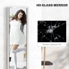 HOMCOM Full Length Mirror, 37 x 157cm Wall Mounted, Leaning, Free Standing Mirror, Framed Full Body Mirror for Living Room, Bedroom, Silver