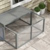 PawHut Rabbit Hutch, Folding Portable Wooden Rabbit Run with Openable Top, for 2-3 Rabbits, Guinea Pig Run for Outdoor, Garden - Grey