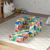 AIYAPLAY Kids Armchair, 2 in 1 Foldable Toddler Chair, Soft Snuggle Sponge Filled Recliner, for Bedroom Playroom Living Room, for Boys & Girls 18 Months to 3 Years - Multicoloured