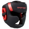 SPORTNOW Boxing Headguard, Boxing Headgear Helmet with Adjustable Strap for Full Face Protection for Kickboxing, Sparring, Martial Arts, Karate, Taekwondo, Red/Black