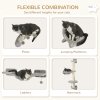 PawHut 4 Piece Cat Shelves, Cat Wall Furniture with Hammock, Scratching Posts, Soft Ladder, Steps, Jump Platforms, Cat Wall Shelves for Indoor Cats - Grey