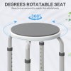 HOMCOM 360° Swivel Seat Bath Shower Stool, Adjustable Height Shower Chair with Aluminium Frame Non-Slip Feet Chair Safe Support Home Assistance, Grey